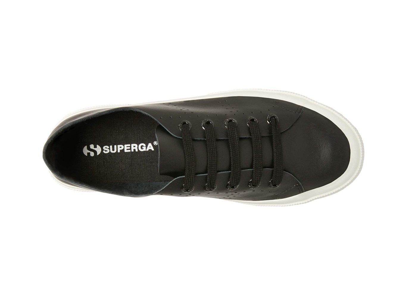 Tenis Feminino Pretas - Superga 2750 Rawcutleatheru Couro - SLJNB-3628